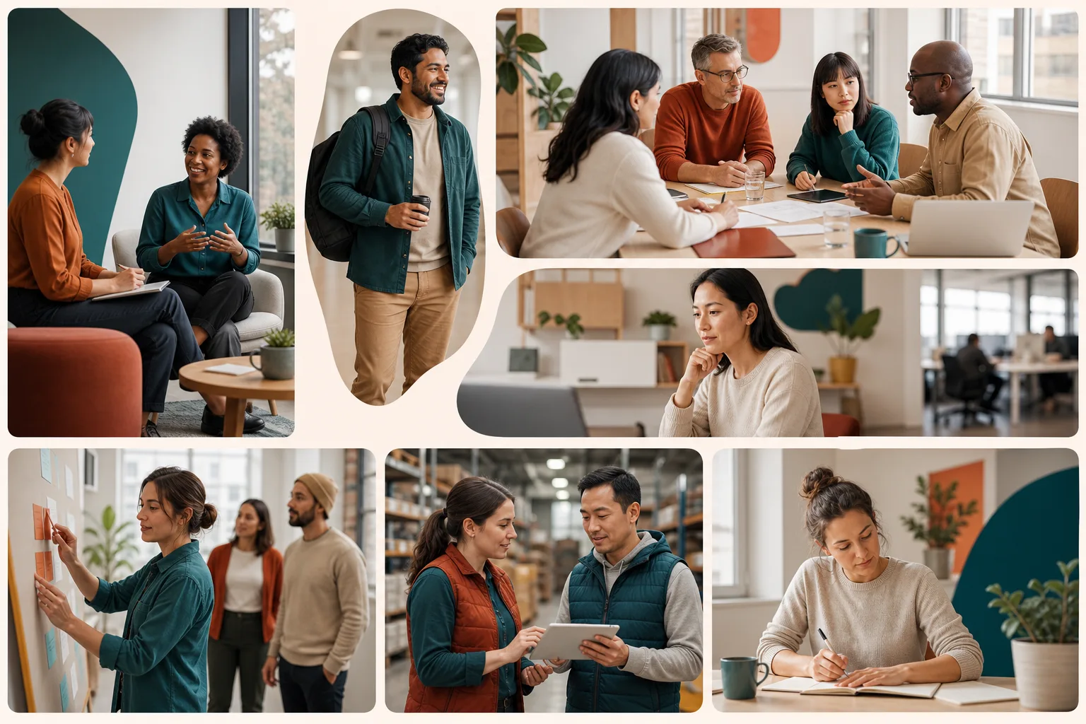 Canadian colleagues discussing a workplace project together